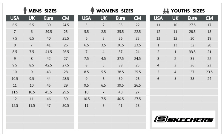 bảng đo size giày thể thao skechers