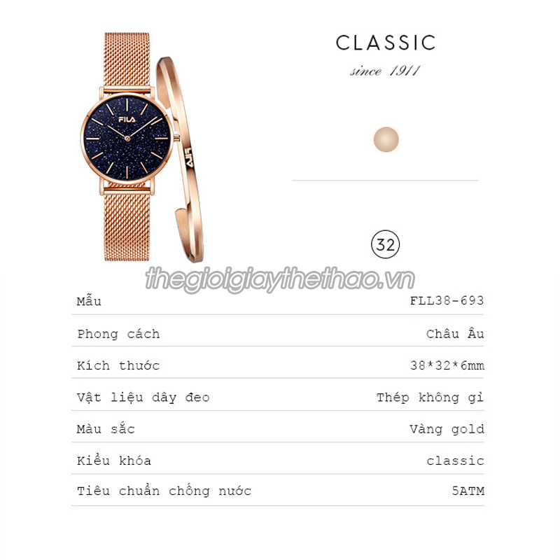 Đồng hồ nữ Fila Classic 693 7
